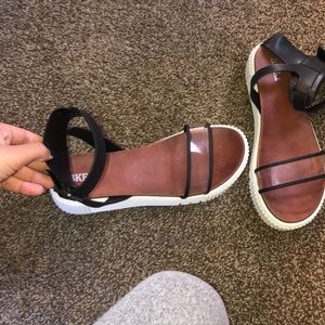 Platform sandals with ankle strap